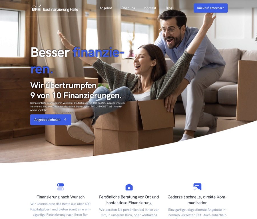 Baufinanzierung Halle Website Showcase