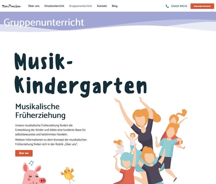 Musikschule Hoerstel Website Showcase